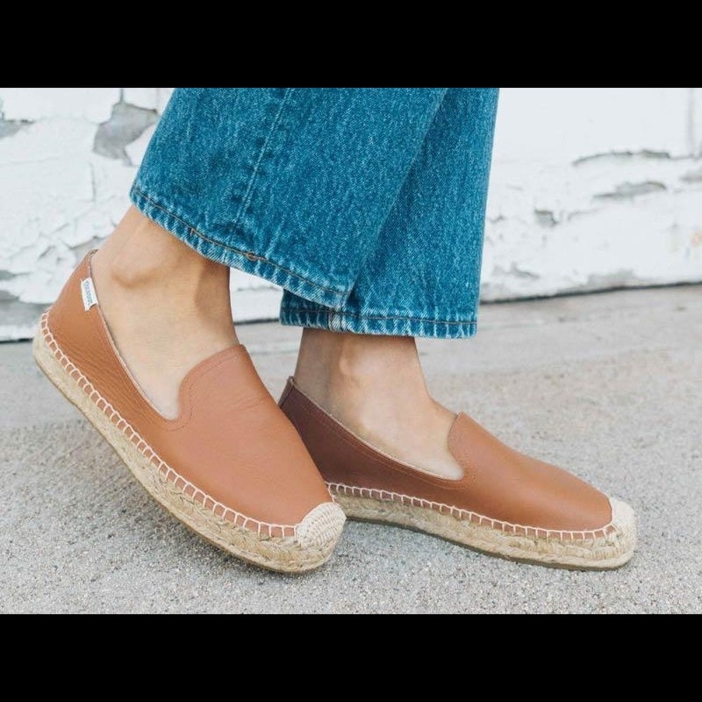 Soludos Congac leather espadrilles